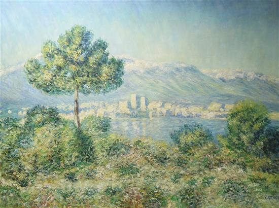 Carlos Catasse after Monet, View of Antibes 75 x 100cm